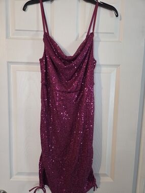 wild fable Fuchsia Sequin Cowl Mini Dress